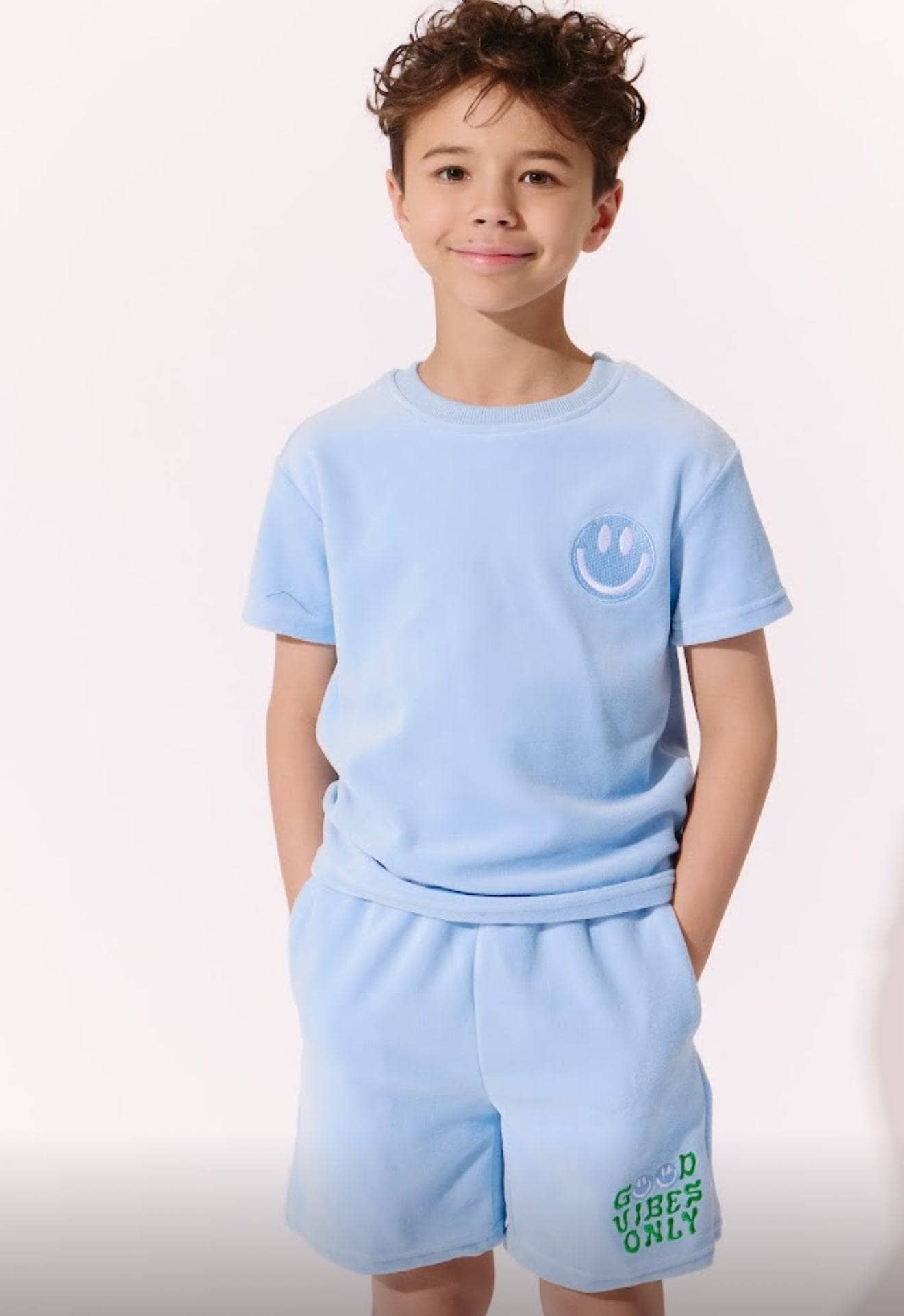 Good Vibes Only Velour Short Set