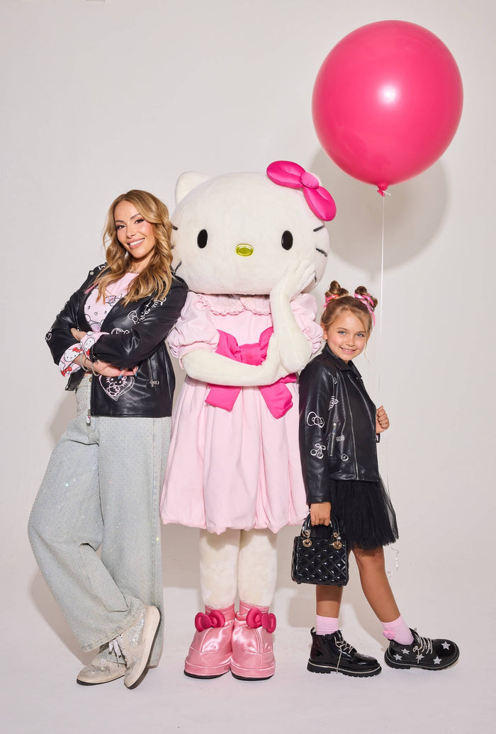 Lola + The Boys Hello Kitty Graffiti Biker Jacket Black – Teen/Women