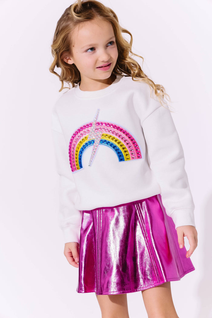 Lola + The Boys Hot Pink Metallic Leather Skirt