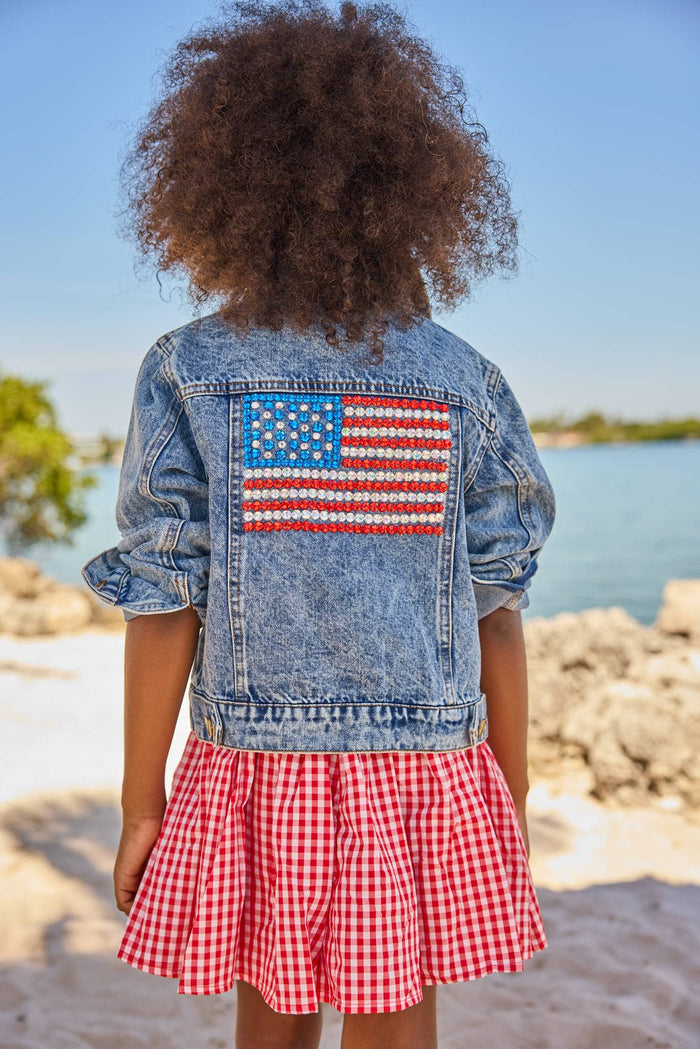 Lola + The Boys Jacket American Flag Denim Jacket