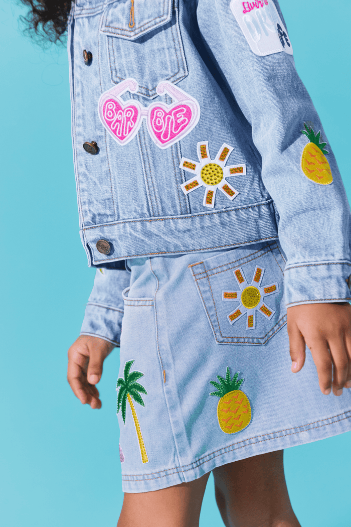 Lola + The Boys Jacket Barbie™ Dream Denim Patch Jacket