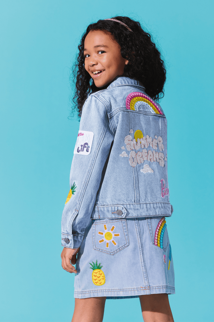 Lola + The Boys Jacket Barbie™ Dream Denim Patch Jacket
