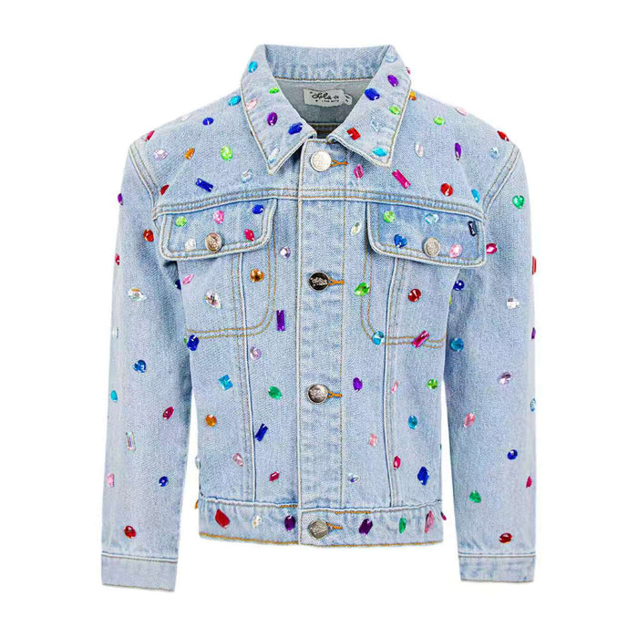 Lola + The Boys Jacket Bejeweled Denim Jacket