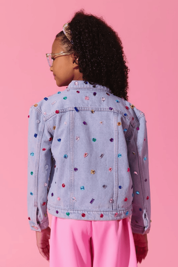 Lola + The Boys Jacket Bejeweled Denim Jacket