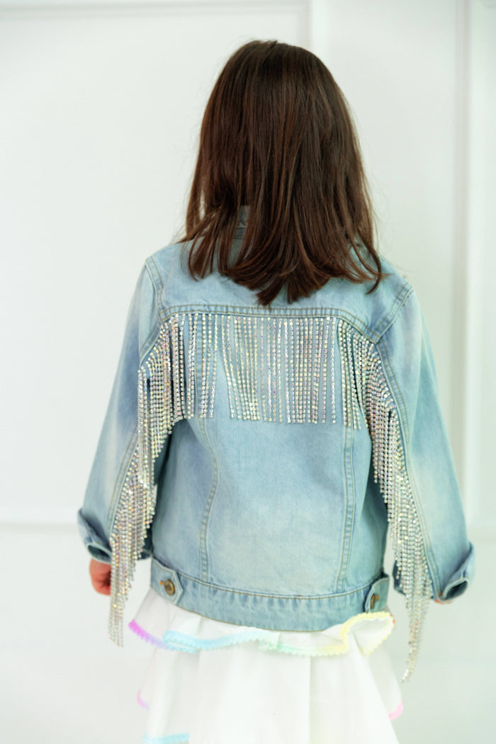 Lola-spring-25 Jacket Crystal Tassel Denim Jacket