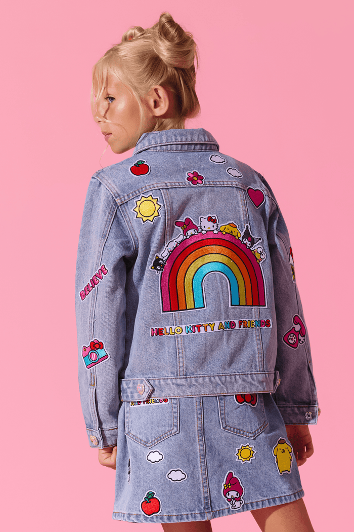 Lola + The Boys Jacket Hello Kitty And Friends® Rainbow Denim Jacket