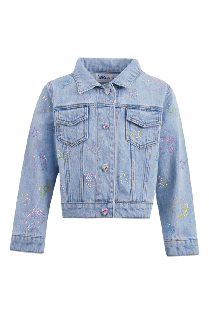 Lola + The Boys Jacket Hello Kitty® Crystal Denim Jacket