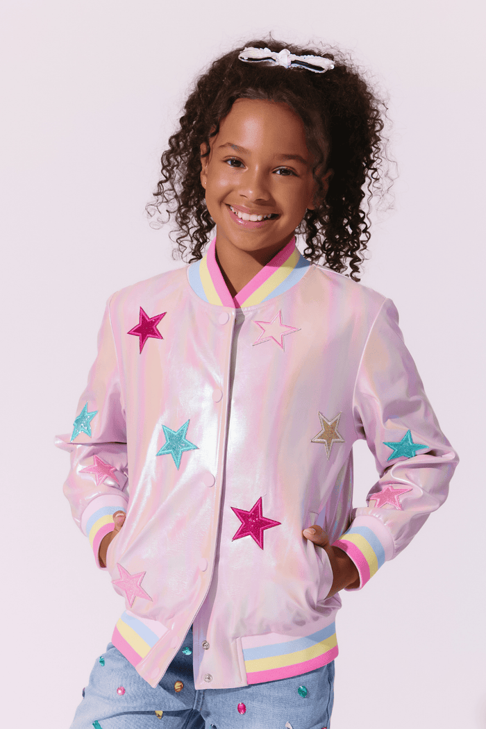 Lola + The Boys Jacket 2 Holographic Stars Bomber