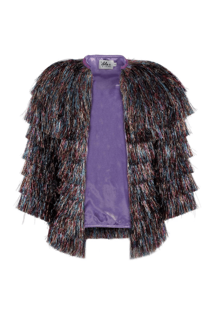 Lola + The Boys Jacket Party Rainbow Tinsel Jacket