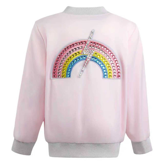 Lola + The Boys Jacket Rainbow Flash Satin Bomber