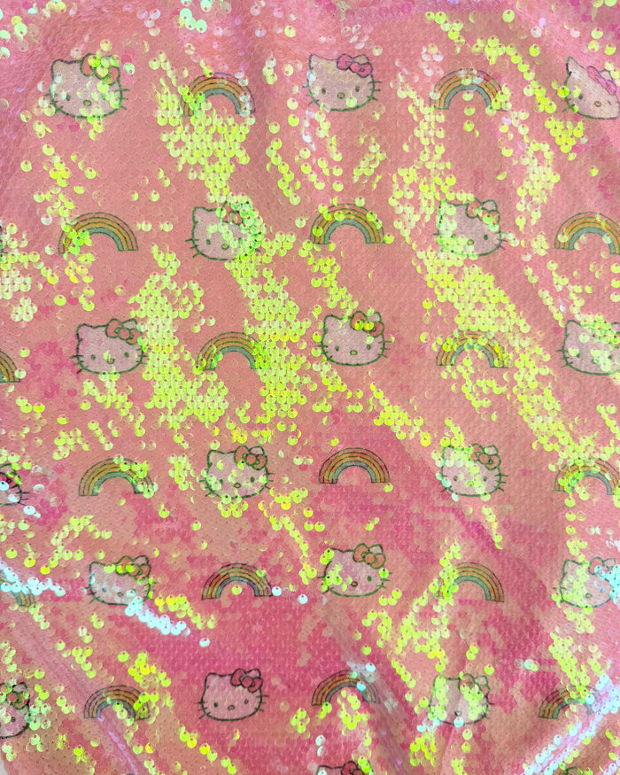 Lola + The Boys Jacket Rainbow Hello Kitty Sequin Bomber