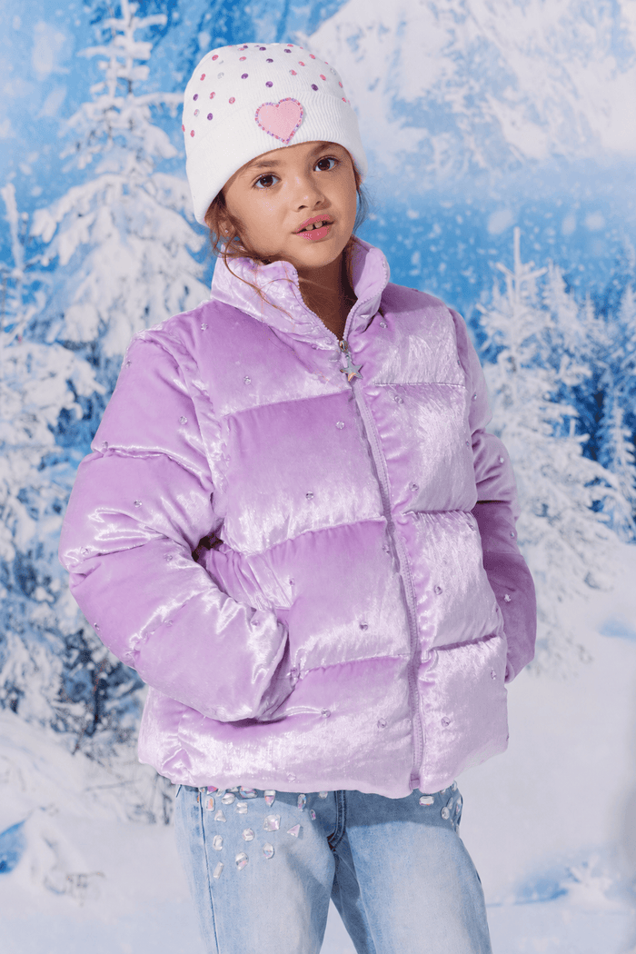 Lola + The Boys Jacket 2 Soft Lavender Gem Convertible Puffer