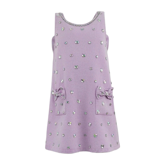 Lola-spring-25 2 Lavender Crystal Heart Denim Bow Dress