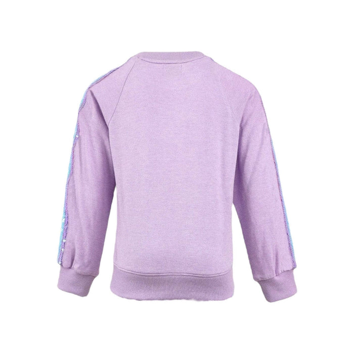 Lola + The Boys 10 Lavender Rainbow Sequin Sweatshirt