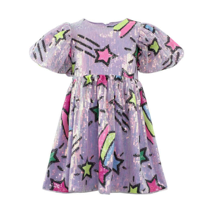 Lola + The Boys Lavender Shooting Star Sequin Dress