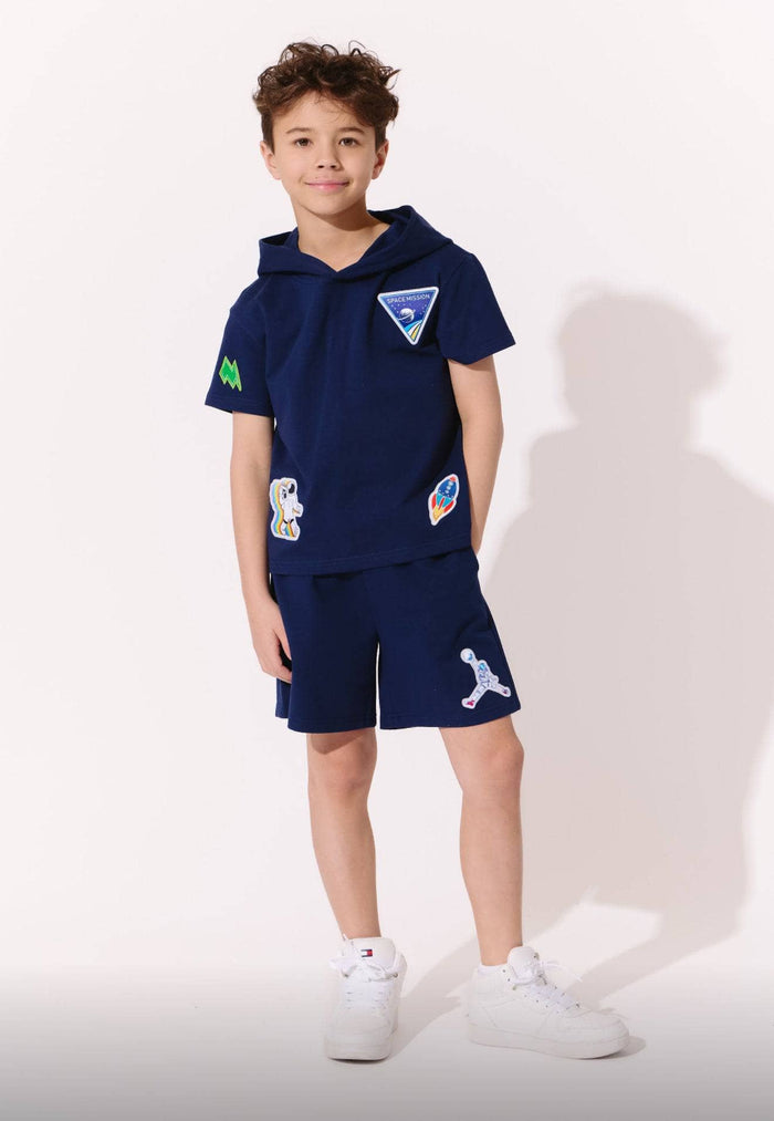 Lola + The Boys Navy Space Boys Short Set