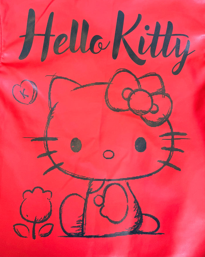 Lola + The Boys Outerwear Hello Kitty Graffiti Biker Jacket Red