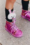 Lola + The Boys Outerwear Pink Crystal Hologram Hightops