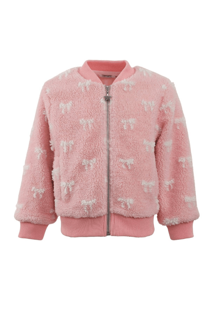 Lola + The Boys Outerwear Pretty in Bows Fuzzy Bomber