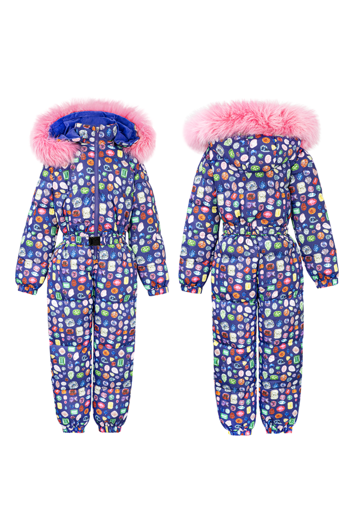 Lola + The Boys Outerwear Purple Bejeweled Snowsuit