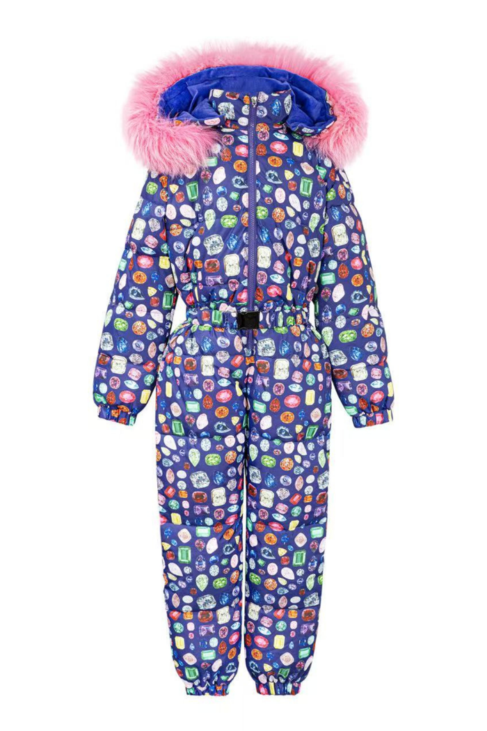 Lola + The Boys Outerwear Purple Bejeweled Snowsuit