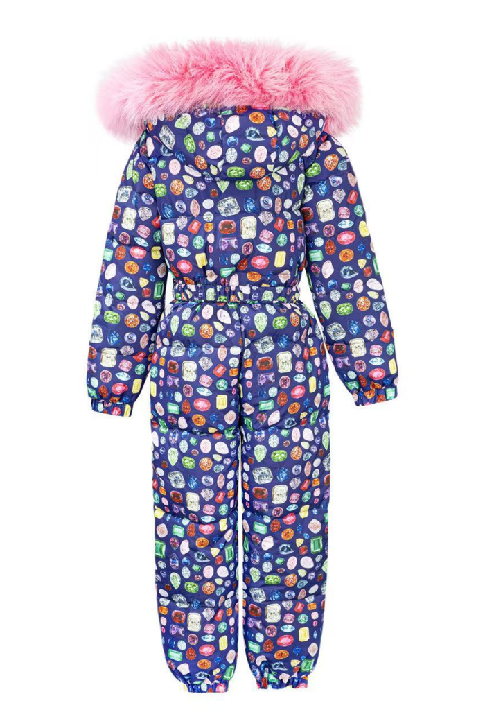 Lola + The Boys Outerwear Purple Bejeweled Snowsuit