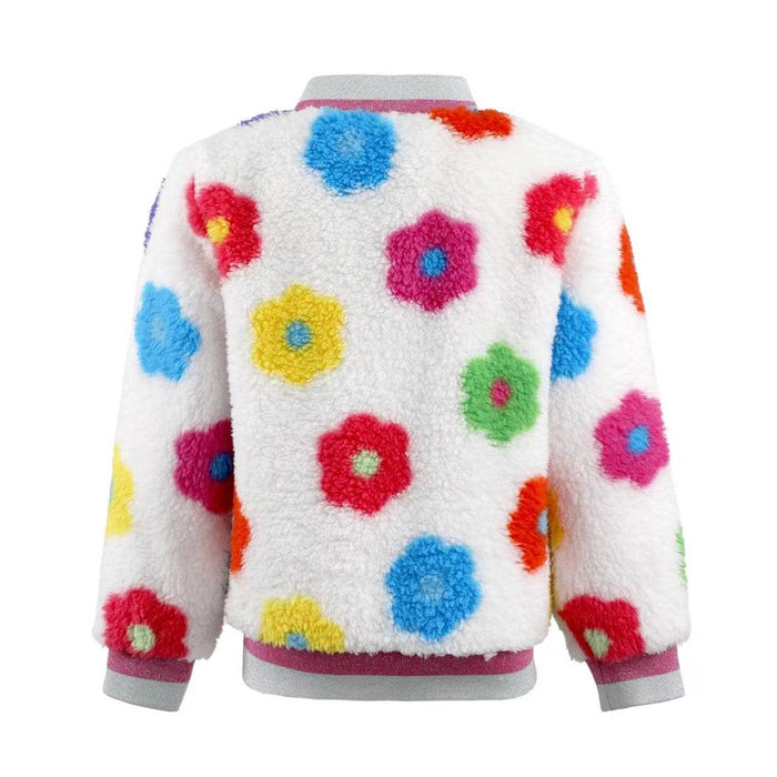 Lola + The Boys Outerwear Rainbow Daisy Bomber