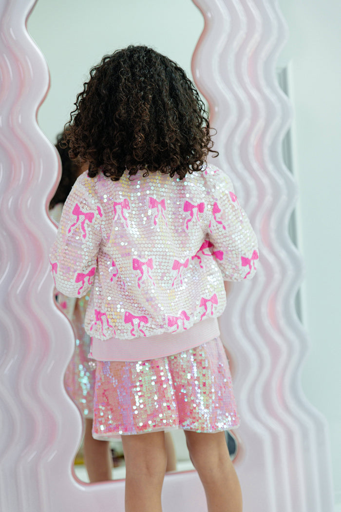 lola-new-arrival Outerwear Sequin Bow Bomber