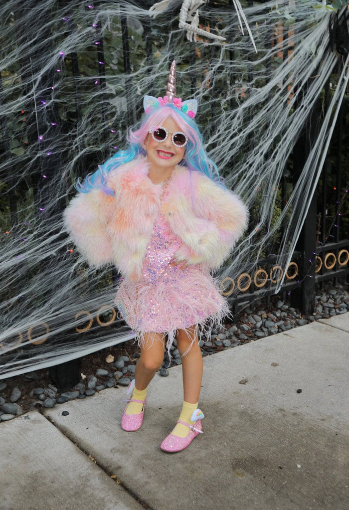 Lola + The Boys Outerwear Sherbet Shimmer Faux Fur Coat