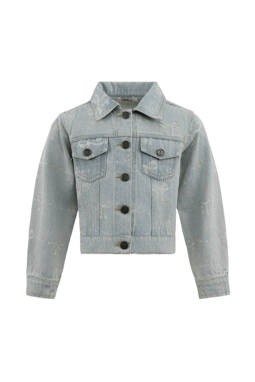 Lola + The Boys Outerwear Sparkle Bows Denim Jacket – Teen/Women