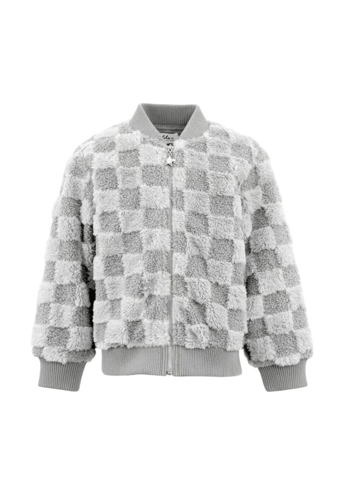 Lola + The Boys Outerwear Super Soft Checker Bomber