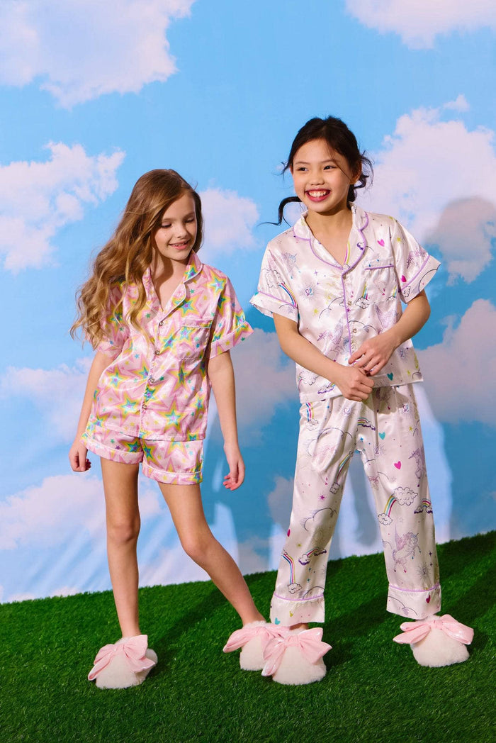 lola-new-arrival Pastel Stars Silky Short Set