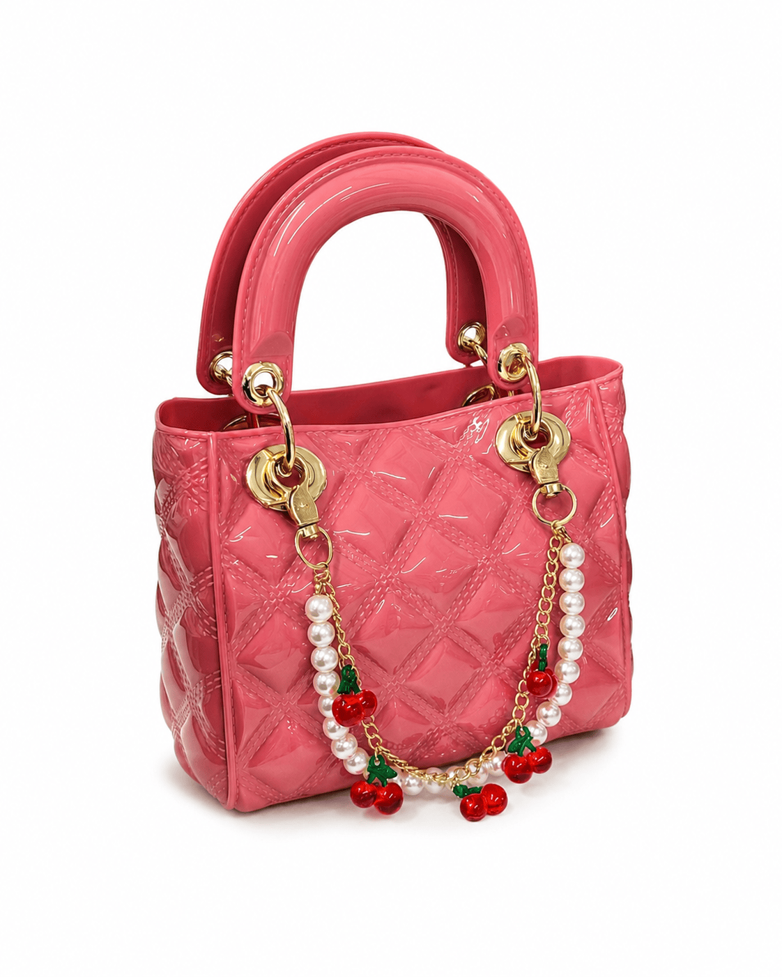 Pearl Cherry Quilted Jelly Purse