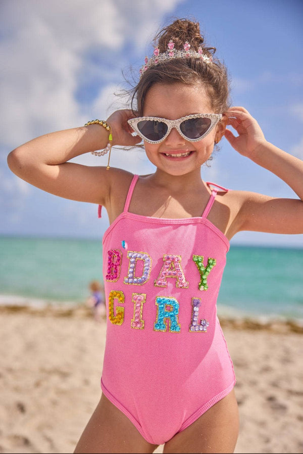 Pink Birthday Girl Gem Swimsuit1