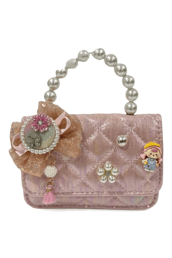 Lola & The Boys Pink Charm Pearl Purse