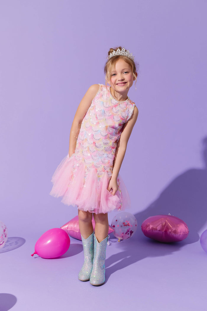 lola-new-arrival Pinky Mermaid Magic Tutu Dress