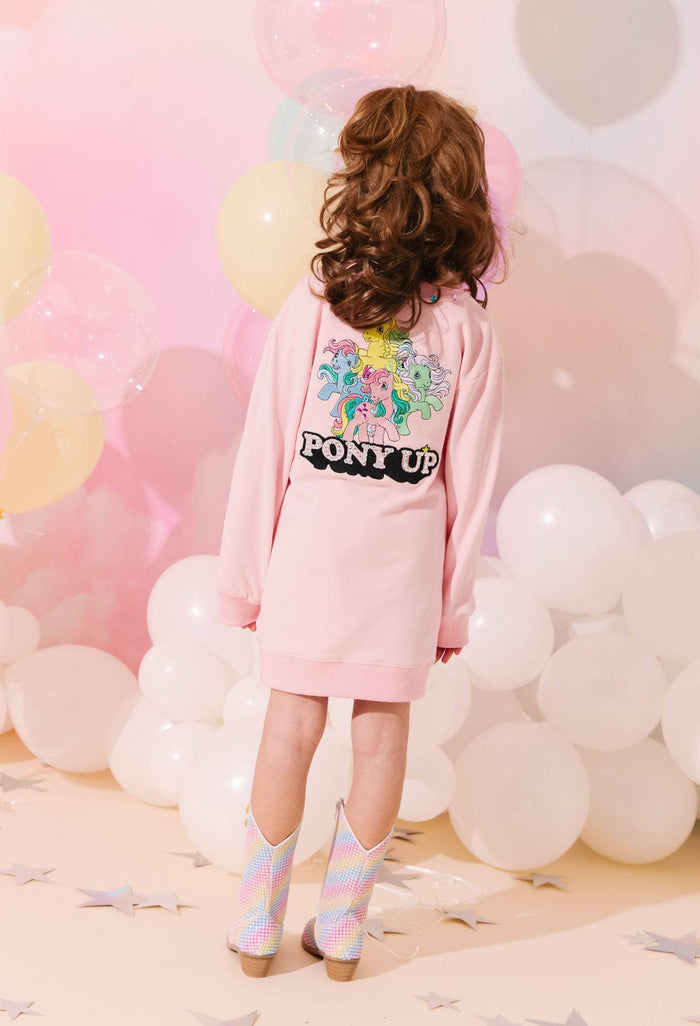 Lola + The Boys Pony Up Long Dress Sweatshirt