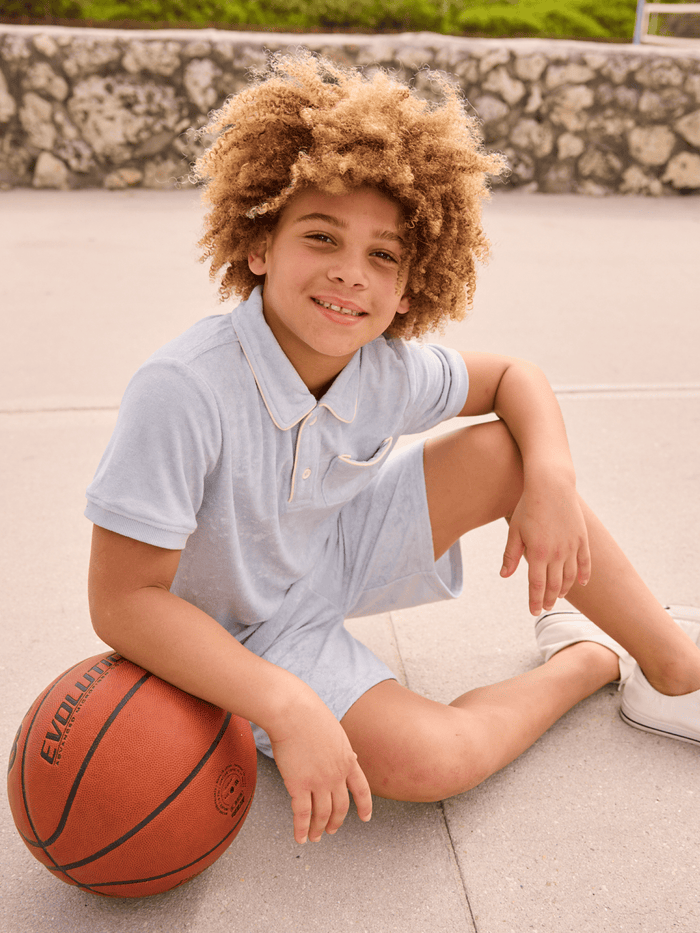 Lola + The Boys Powder Blue Super Soft Polo Set