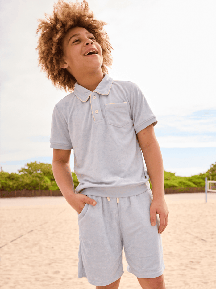 Lola + The Boys Powder Blue Super Soft Polo Set