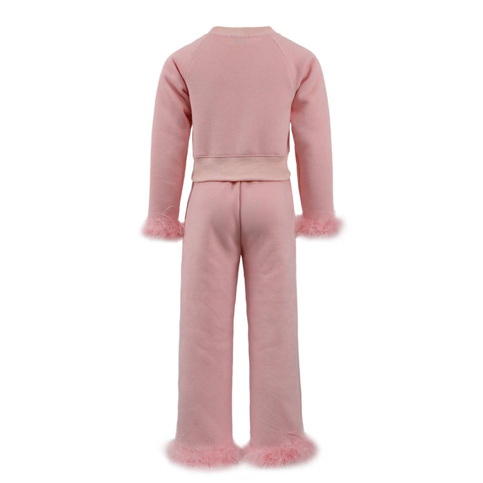Lola + The Boys Pretty in Pink Feather Athletic Set