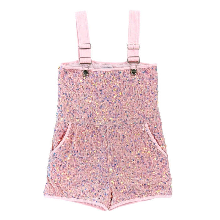 Lola + The Boys Pretty in Pink Sequin Overalls