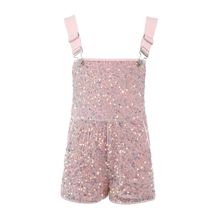 Lola + The Boys Pretty in Pink Sequin Overalls