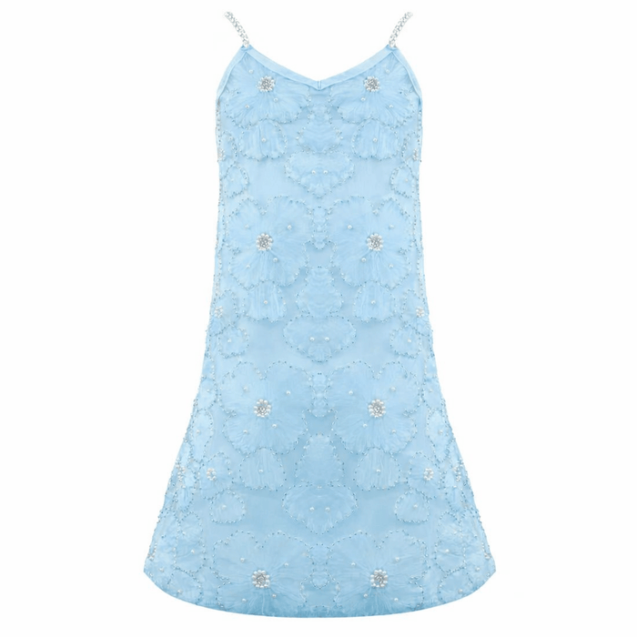 Lola + The Boys 2 / Light blue Princess Beaded Flowers Dress