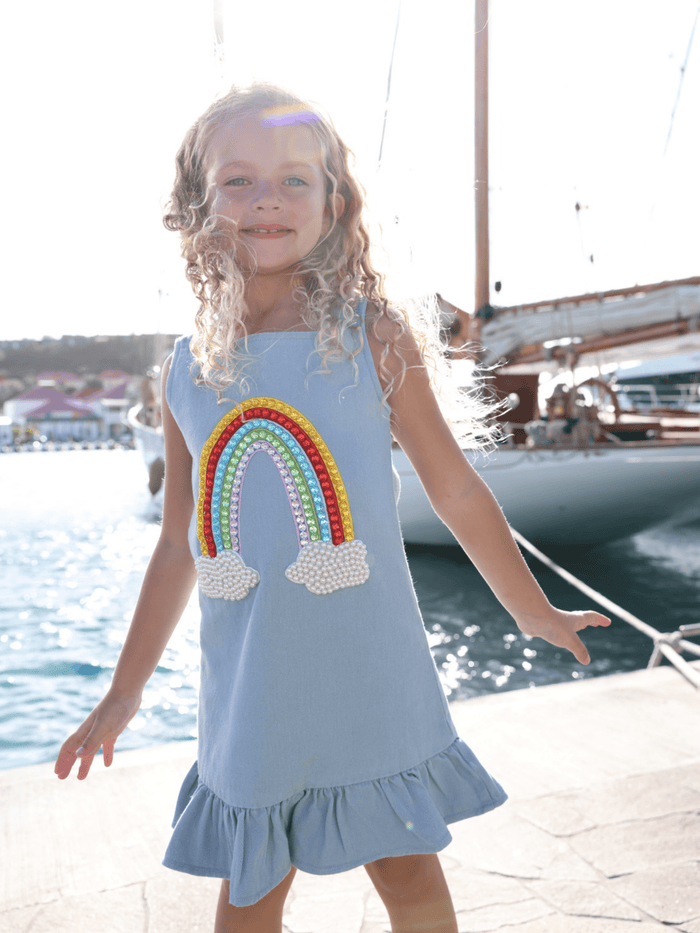 Lola + The Boys 2 Rainbow Gems Denim Dress