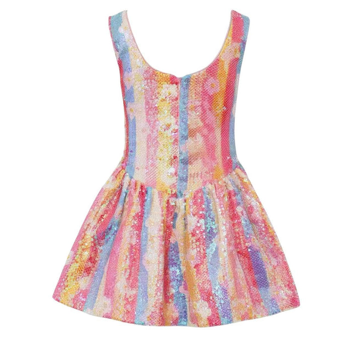 Lola + The Boys Rainbow Sequin Daisy Dream Dress