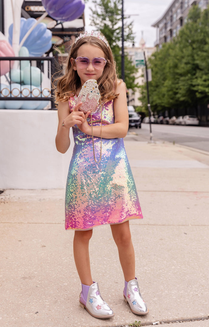 Lola + The Boys Rainbow Sunset Gem Dress