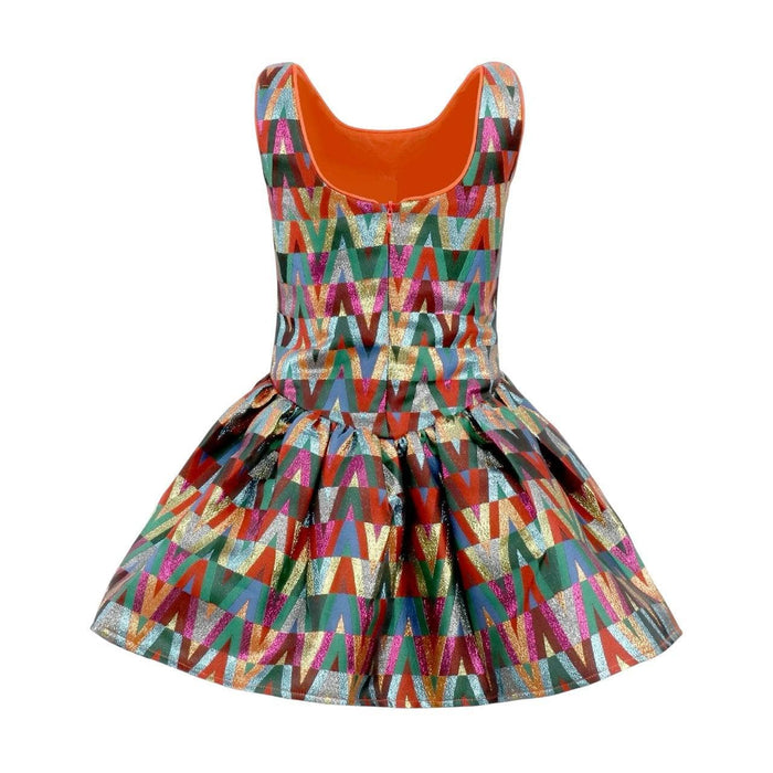 Lola + The Boys Rainbow Vibes Metallic Bubble Dress