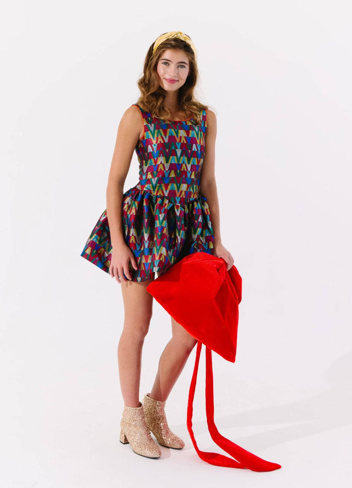 Lola + The Boys Rainbow Vibes Metallic Bubble Dress – Teen/Women