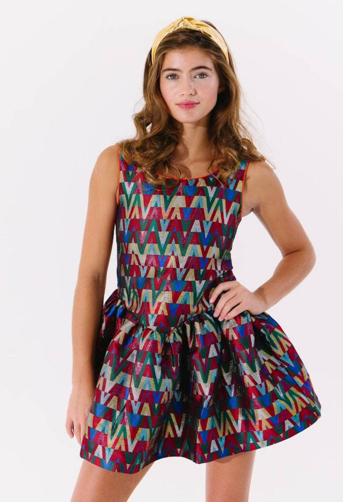 Lola + The Boys Rainbow Vibes Metallic Bubble Dress – Teen/Women