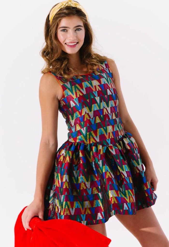 Lola + The Boys Rainbow Vibes Metallic Bubble Dress – Teen/Women